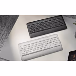 Logitech SIGNATURE K650. Type in comfort. Get more done, Full-size (100%), Wireless, Bluetooth, Membrane, QWERTY, Graphite