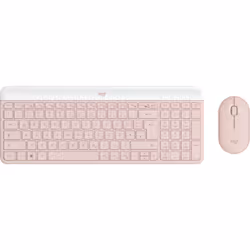 Logitech Slim Wireless Combo MK470, Mini, Wireless, RF Wireless, QWERTZ, Pink, Mouse included