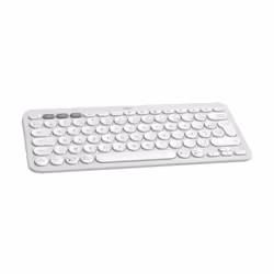 Logitech Pebble Keys 2 K380s, Mini, Wireless, RF Wireless + Bluetooth, Scissor key switch, AZERTY, White