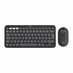 Logitech 920-012214, Wireless, RF Wireless + Bluetooth, Scissor key switch, AZERTY, Graphite, Mouse included