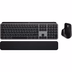 Logitech MX Keys S Combo for Mac, Wireless, RF Wireless + Bluetooth, Scissor key switch, AZERTY, LED, Aluminium, Black