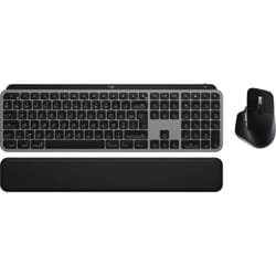 Logitech MX Keys S Combo for Mac keyboard Mouse included Home/Office RF Wireless + Bluetooth AZERTY French Aluminium, Black