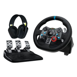 Logitech G 991-000539 Gaming Controller Aluminium, Black USB Steering wheel + pedals + headset PC, PlayStation 4, PlayStation 5, Playstation 3
