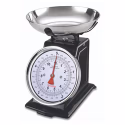 Terraillon Trad 500, Mechanical kitchen scale, 5 kg, 20 g, Black, Stainless steel, Stainless steel