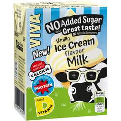 VIVA No Added Sugar Vanilla Ice Cream Flavour Milk Drinks - 27x200ml