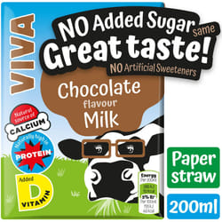 VIVA Chocolate No Added Sugar Milk Drinks - 27x200ml
