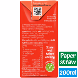 VIVA Strawberry No Added Sugar Milk Drinks - 27x200ml