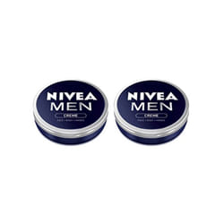 2x Nivea MEN CREME Cream FACE HAND BODY Moisturiser Dry Skin 75ml TIN by Nivea