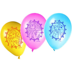 Unique Party 71645 - 11' Latex Glamour Disney Princess Balloons, Pack of 8