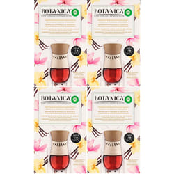 4 x Air Wick Botanica Electrical Plug In Diffuser (UK pin) & Refill - Vanilla & Asian Magnolia