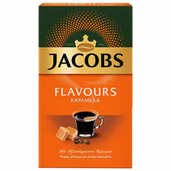 Jacobs Ground Filter Coffee CARAMEL Flavour Hot/Cold - 1 Pack of 250g