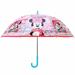 Minnie Mouse 'Love' Umbrella Childrens Character Folding Kids Girls POE Dome