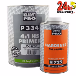 HB Body P334 4:1 HS White 2K Primer 4L V.O.C Compliant & H725 Hardener 1L