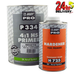HB Body P334 4:1 HS White 2K Primer 4L V.O.C Compliant & H725 Hardener 1L