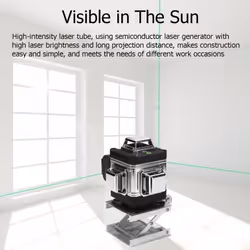 4D 16 Lines Laser Level 360 Self-leveling Function Leveling Laser Ground Wall Sticker with Vertical Horizontal Oblique Line - 2*Batteries
