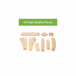 BRIO World - Expansion Pack - Intermediate Wooden Train Track for Kids age 3 years and up compatible with all train sets & World Curved Bridge for Kid