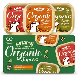 Lilys Kitchen Made with Natural Ingredients Adult Wet Dog Food Trays Organic Variety Pack 10x150g
