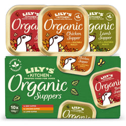 Lilys Kitchen Made with Natural Ingredients Adult Wet Dog Food Trays Organic Variety Pack 10x150g