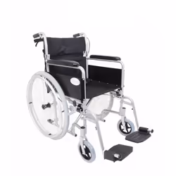 Angel Mobility Lightweight Aluminium Folding Self Propelled Wheelchair in Metallic Silver Compact Design
