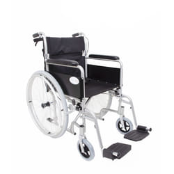 Angel Mobility Lightweight Aluminium Folding Self Propelled Wheelchair in Metallic Silver Compact Design