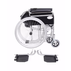 Angel Mobility Lightweight Aluminium Folding Self Propelled Wheelchair in Metallic Silver Compact Design