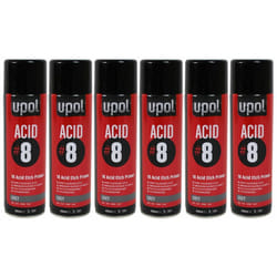 U-Pol Acid 8 1K Etch Primer 450ml x6 Aerosol Paint Fast Drying Aluminium Upol