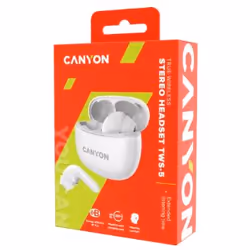 Canyon CNS-TWS5W headphones/headset Wireless In-ear Calls/Music/Sport/Everyday USB Type-C Bluetooth White - Additional view 4