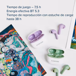 Canyon CNS-TWS5W headphones/headset Wireless In-ear Calls/Music/Sport/Everyday USB Type-C Bluetooth White - Additional view 7
