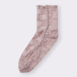 Gu By Uniqlo Lace Crew Socks - 30 NATURAL/ONE SIZE