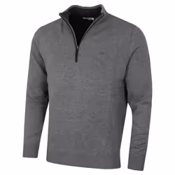Calvin Klein Mens 2021 Knit Cotton 1/2 Zip Golf CK Top Sweater - M, Grey Marl