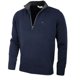 Calvin Klein Mens 2021 Knit Cotton 1/2 Zip Golf CK Top Sweater - XL, Navy