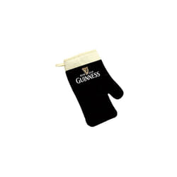 Guinness Label Oven Glove - Cotton Black/Cream Embroidered Kitchen Grill Mitt