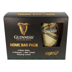 Guinness Official Home Bar Pack | Includes Pint Glasses  Beer Mats  Ba