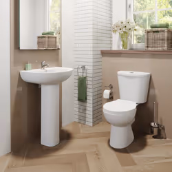 Wrap Around Toilet Seat and Cover ONLY Soft Close Top Fix White Oval