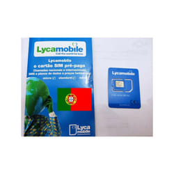 SIM CARD Lycamobile Portugal 5 Credit Active Prepaid sim card