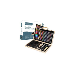 Wooden Art Set with Mannequin - Professional Artists Colouring, Painting, Drawing and Sketching Supplies Case Kit for Beginners for Artists, Adults,