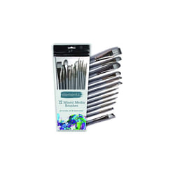 Mixed Media Fine Detail Paint Brush Set - (12 Piece Set) Brushes for Acrylic, Oil, Watercolour, Model, Craft, Miniatures, Painting Paintbrushes