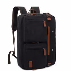 Men Backpack Cool Bell Multifunctional Canva Backpack &amp;Shoulder Bag&amp; Messenger Bag&amp; Handbag 15.6/17.3 inch Laptop Backp - black, 17.3 inch