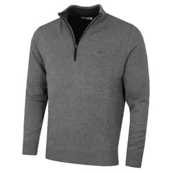 Calvin Klein Mens 2021 Knit Cotton 1/2 Zip Golf CK Top Sweater - 3XL, Grey Marl