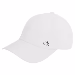 Calvin Klein Mens 2021 Classic Cotton Adjustable 6 Panel Baseball Cap - One Size, White