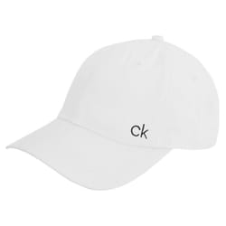 Calvin Klein Mens 2021 Classic Cotton Adjustable 6 Panel Baseball Cap - One Size, White