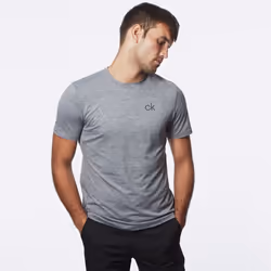 Calvin Klein Golf Mens Newport T-shirt Crew Neck T-Shirt T Shirt Tee Top - Silver, XL