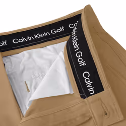 Calvin Klein Mens 2024 Micro Tech Lightweight Golf Shorts - 30" Waist, Sand
