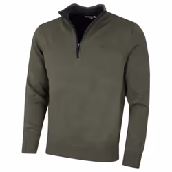 Calvin Klein Mens 2021 Knit Cotton 1/2 Zip Golf CK Top Sweater - L, Khaki