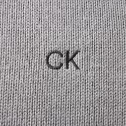 Calvin Klein Mens 2021 Knit Cotton 1/2 Zip Golf CK Top Sweater - 3XL, Silver