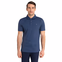 Calvin Klein Mens 2021 Newport Moisture Wicking Lightweight Golf Polo Shirt - M, Navy Marl