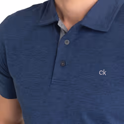 Calvin Klein Mens 2021 Newport Moisture Wicking Lightweight Golf Polo Shirt - M, Navy Marl