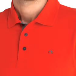 Calvin Klein Mens 2021 Breeze Moisture Wicking Lightweight Polo Shirt - S, Firey Red