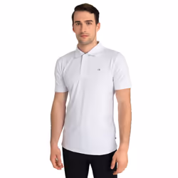 Calvin Klein Mens 2021 Breeze Moisture Wicking Lightweight Polo Shirt - S, White