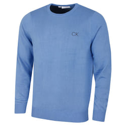 Calvin Klein Golf Mens 2021 Round Neck Tour Durable Comfort Sweater - S, Blue Marl